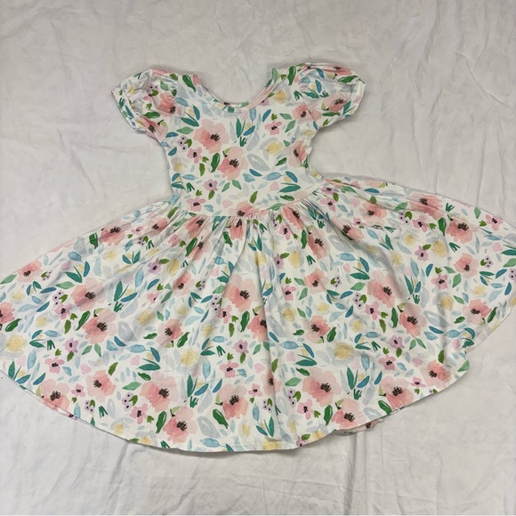 Vivie and Ash Floral Twirl Dress Short Sleeve Size 7 VGUC Pink Green Blue - Picture 3 of 6